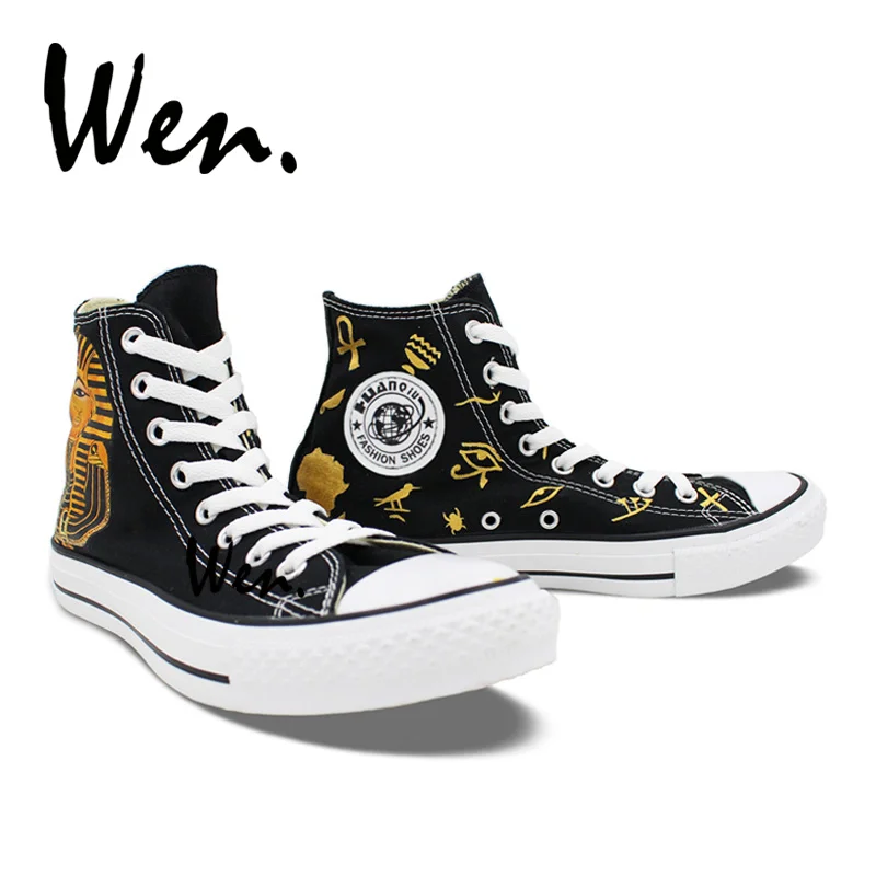 Wen Hand Painted Shoes Design Custom Egyptian Pharaoh Queen Wen Hand Painted Shoes Design Custom Egyptian Pharaoh Queen