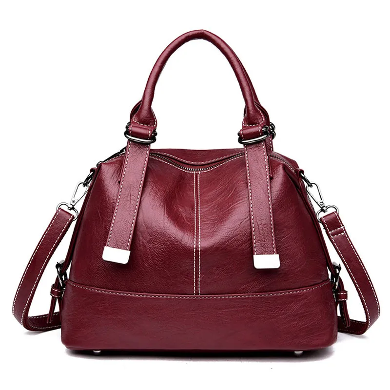 

Luxury Handbags Soft Leather Shoulder Bag for Women 2018 New Fashion Messenger Bag Casual Boston Bag Big Tote Ladies Black Sac