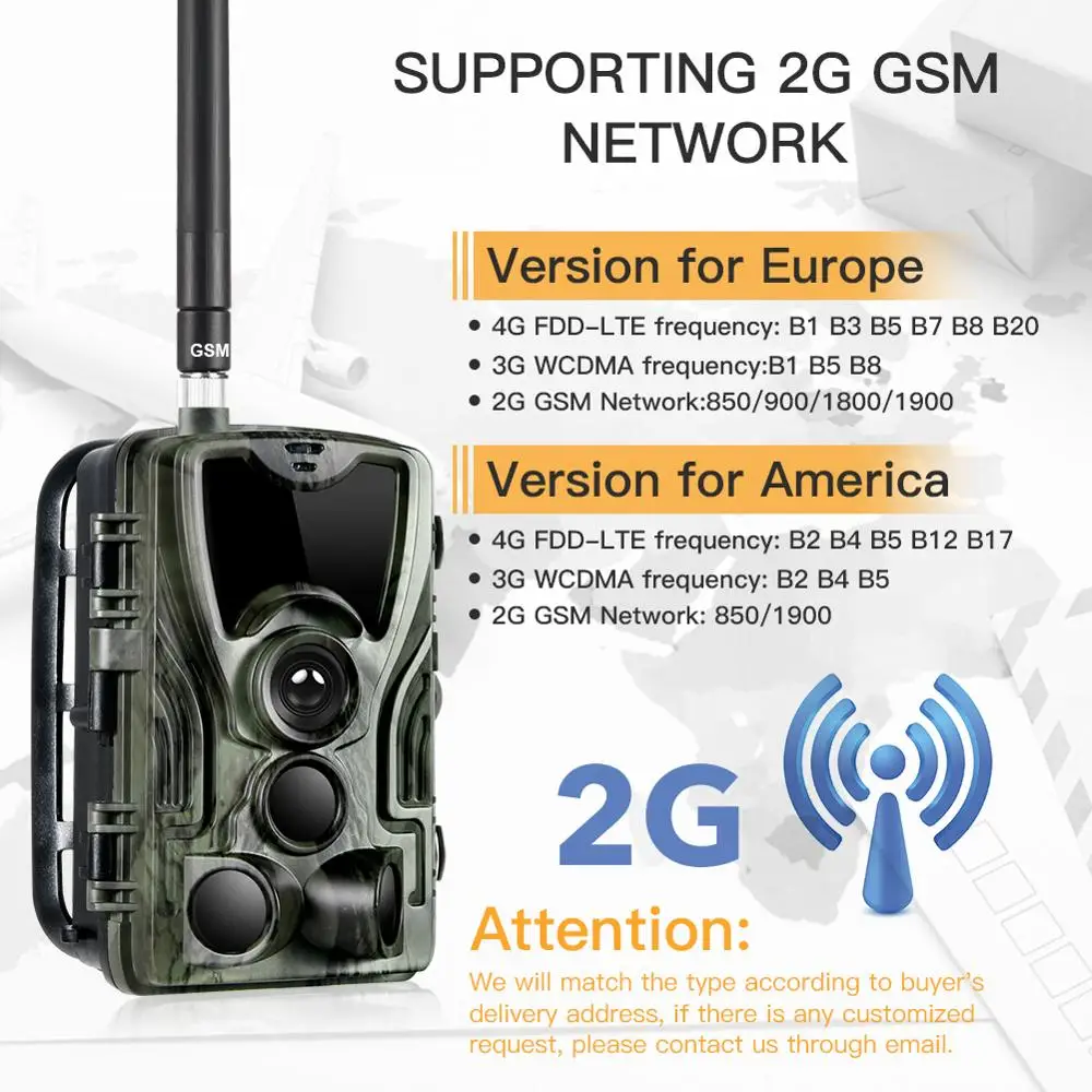 

HC-801M Hunting Trail camera 2G SMS/MMS/SMTP Wild camera 0.3s Trigger photo traps for animal 16mp HD night version scout camera