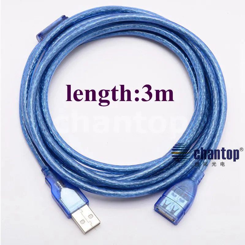Free Shipping 3meter length USB 2.0 a male to female 3M USB extension