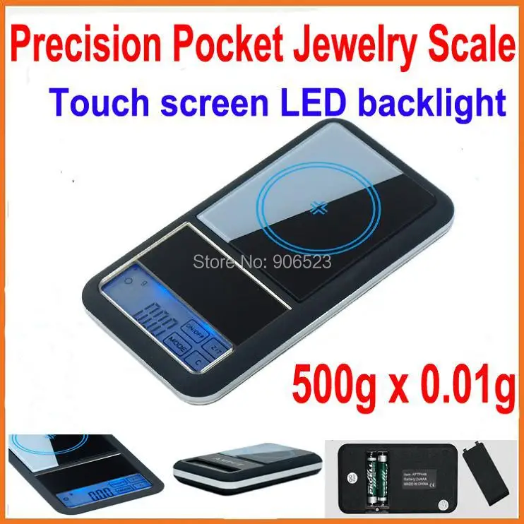 

free shipping New 446 touch screen ELECTRONIC POCKET SCALE 0.01g-500g