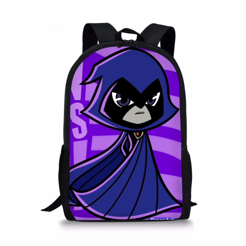 Аниме подростков Титаны Go Рюкзак Робин Ворон Mochila студентов сумка дорожная