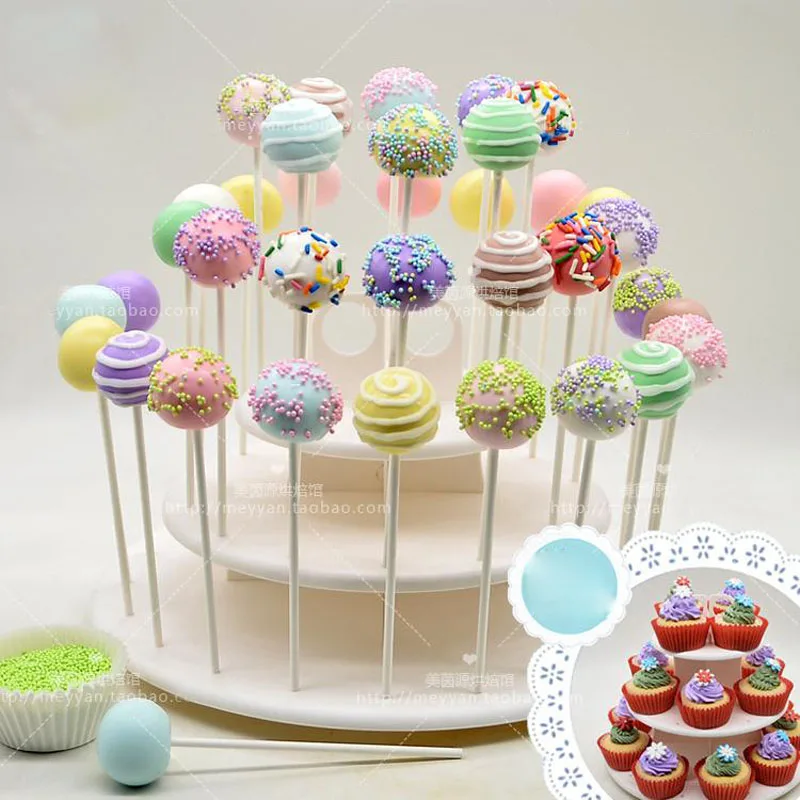 Hoge Kwaliteit 3 Tiers Snack en Cake Server 21 stks Cupcake Stand 42 stks Lollipop Houder Display Stand Wit Ronde monteren