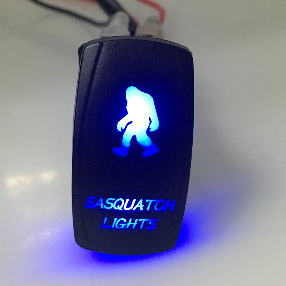 

IZTOSS Laser Blue Rocker Switch SASQUATCH switch 20A 12V ON -OFF switch LED Light switch 5 PINS