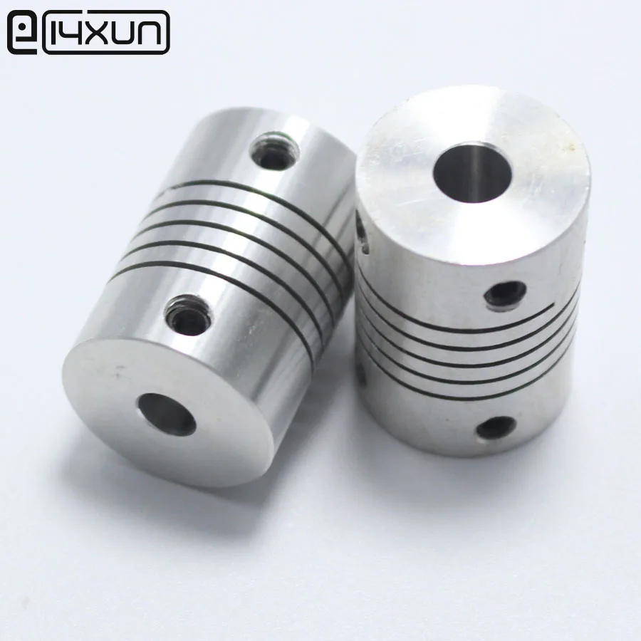 2pcs 10x6.35mm CNC Motor Jaw Shaft Coupler 10mm To 6.35mm Flexible Coupling OD 25x30mm