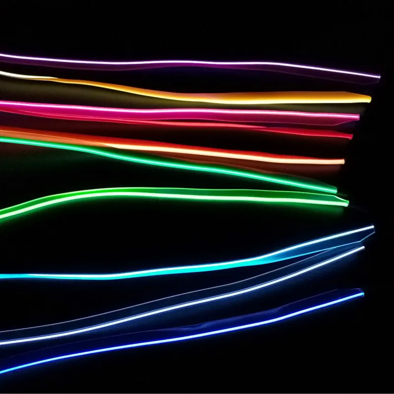 10pcs 3m Auto Interior El Flexible Wire Rope Neon Light Line 3m Auto Interior El Flexible Wire Rope