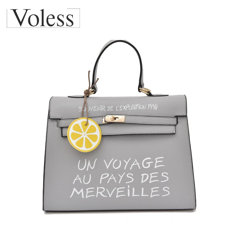 

VOLESS Brand Women Messenger Bags Soft PU Leather Handbags Fashion Letter Tote Bags Sequined Female Handbags 2018 New Arrivel