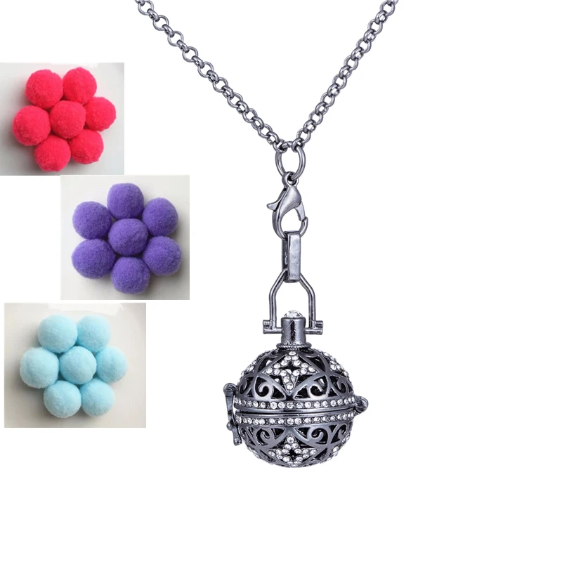 

Clearance Roll Crystals Charms Locked for the Shiner Pendant With Small Bell Of Necklace For Women Men