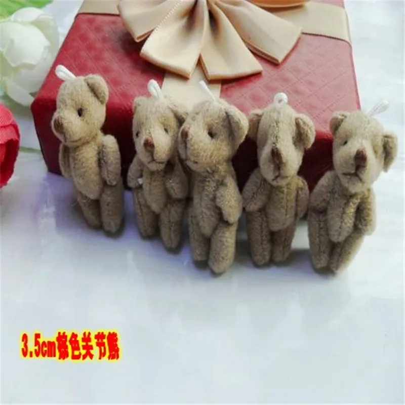 Mini Jointed Bear Plush Toys 3.5cm Cute Joint Teddy Bear Dolls DIY Wedding Party Decor 50pcslot  (6)