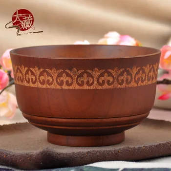 

Mongolia Milk Tea Bowl Mongolia Wind Wooden Bowl Heat Insulation Hot Wooden Bowl Tableware Solid Wood Carving Pattern