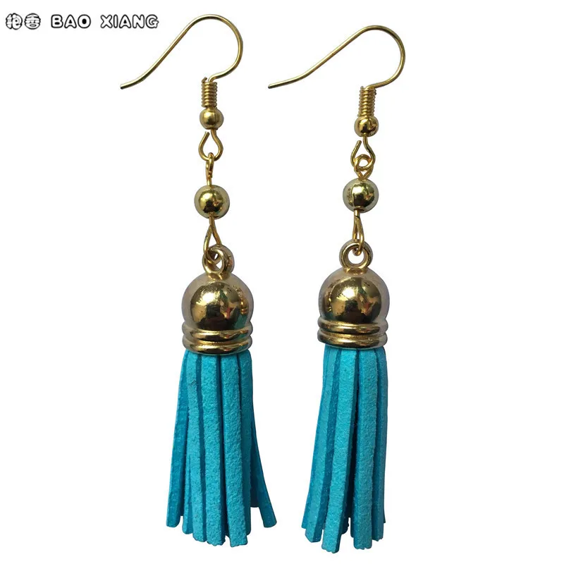 Fashion Jewelry Pure Handmade Plating Zinc Alloy Eardrops Earrings Blue