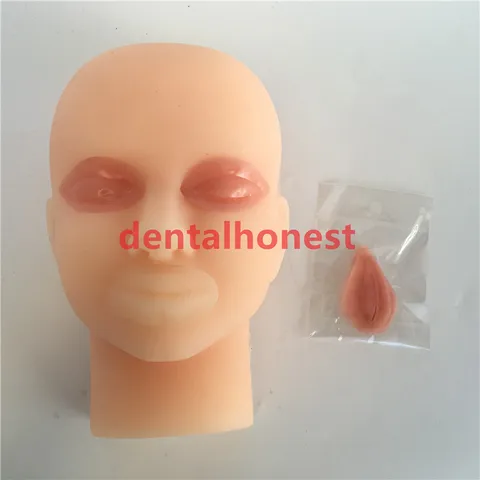 Modelo de Sutura da Pele Micro-moldar o Guia de Estudo Modelo de Cabeça de Silicone Facial Pálpebra Dupla Sutura Practice Uso