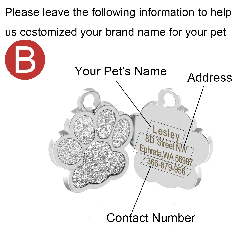 Engraved Dog ID Tags Personalized Metal Tag for Small Dogs Name Collar for Cat Customized Name Tags Puppy Pet Accessories MP0078