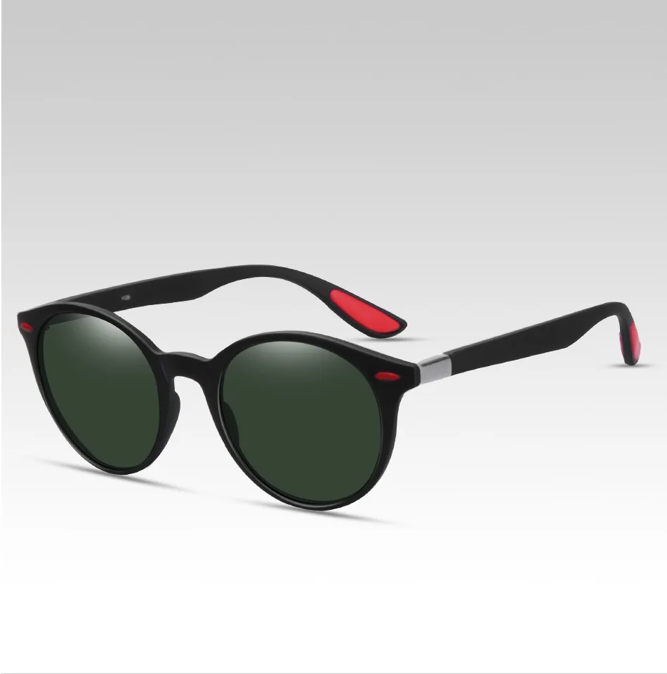 Круглые ретро поляризованные солнцезащитные очки для мужчин и женщин для вождения солнцезащитные очки фирменный дизайн uv400