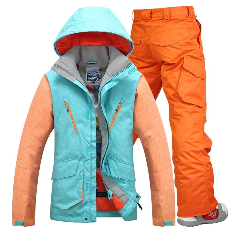 Gsou Snow Snowboard Jacket Men Snow Clothing Skiing Jacket+pants Sets