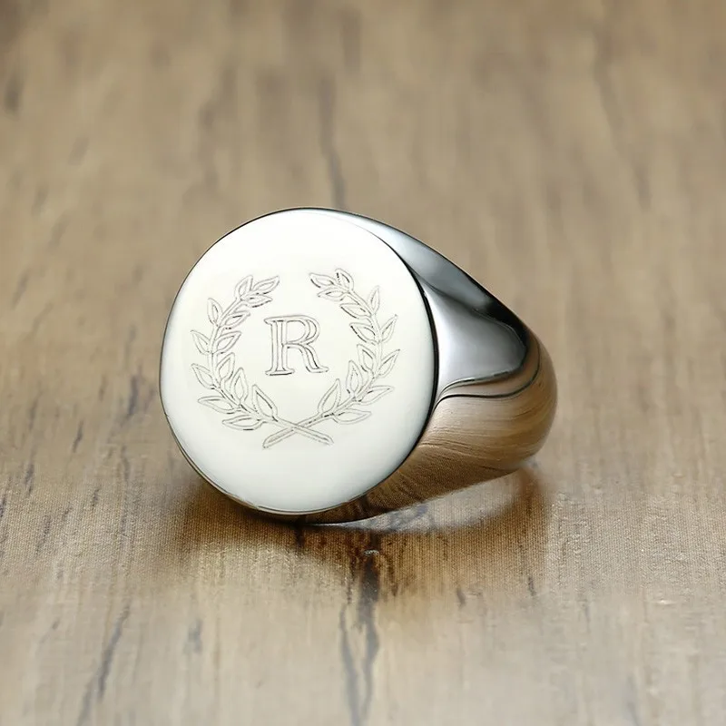 Персонализированные кольца мужские из нержавеющей стали круглый перстень с фото имя человек Пользовательские ювелирные изделия