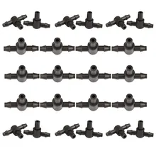 200 шт. 4/7 мм колючей Пластик трехходовая труба разъем столярное Орошение фитинги