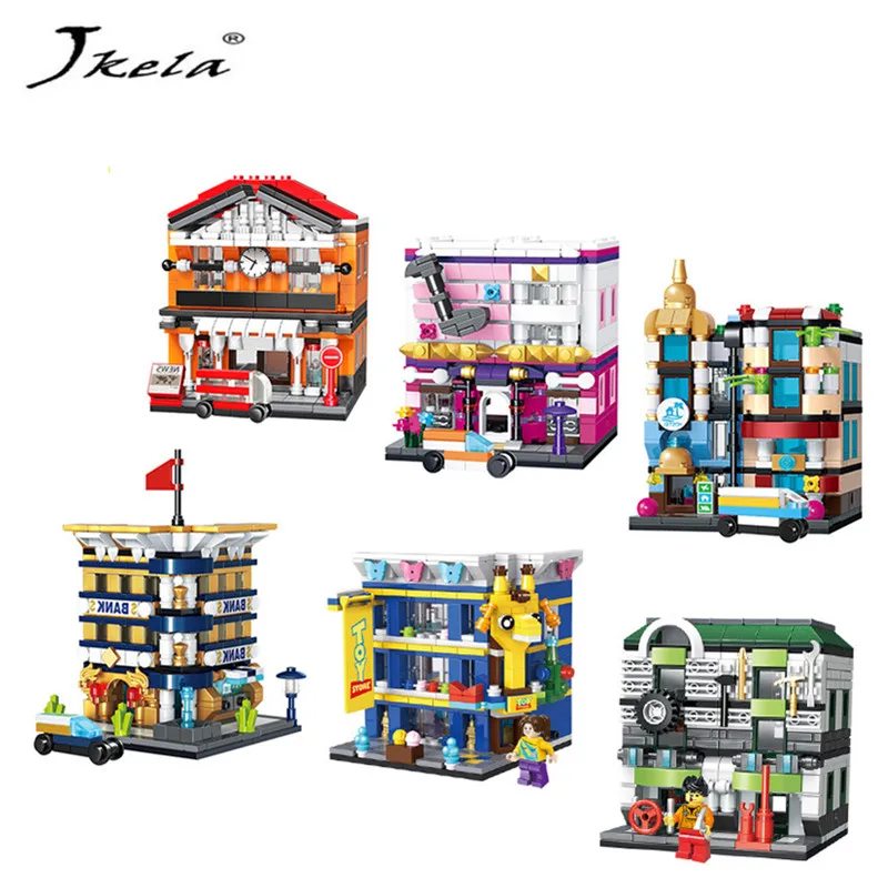

[Hot] Compatible with Legoingly Hot street storefront building block Mini Street Model Store Shop with Apple Store toys