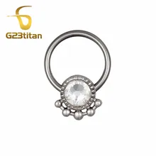 G23titan CZ Циркон Нос Кольца перегородка пирсинг 16 г титановая перегородка кольцо для женщин и мужчин ювелирные изделия для тела