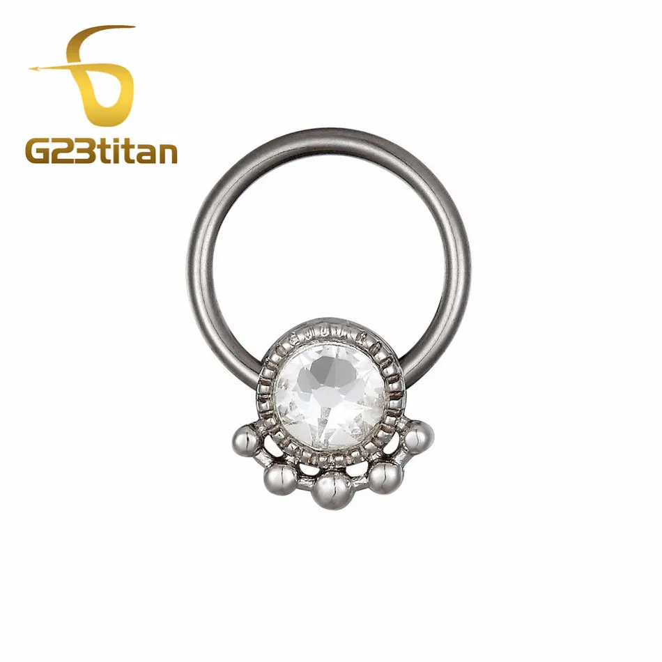 

G23titan CZ Zircon Nose Rings Septum Piercing 16G Titanium Septum Ring Women Men Body Jewelry