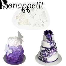 1 шт. Еда Класс силиконовые сахара 3D Бабочка Украшение Тортов мастикой торта Кухня пекарня, выпечка Инструменты