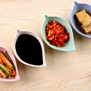 

4pcs/set Multifunctional Wheat Straw Seasoning Dish Sauces Salt Snacks Small Plate Vinegar Soybean Bowl
