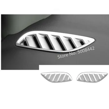 

For Mitsubishi Outlander 2016 2017 2018 2019 2020 Car Body ABS Matte Cover Garnish Trim Front Air Condition Outlet Vent 2pcs