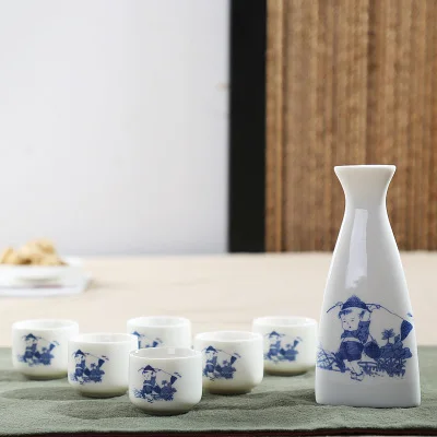 7 шт./компл. керамика сервиз для Саке японский Флагон емкость для ликера чашка для дома Кухня Посуда для напитков винтажные духи хип фляги творческие подарки - Цвет: Bar Set