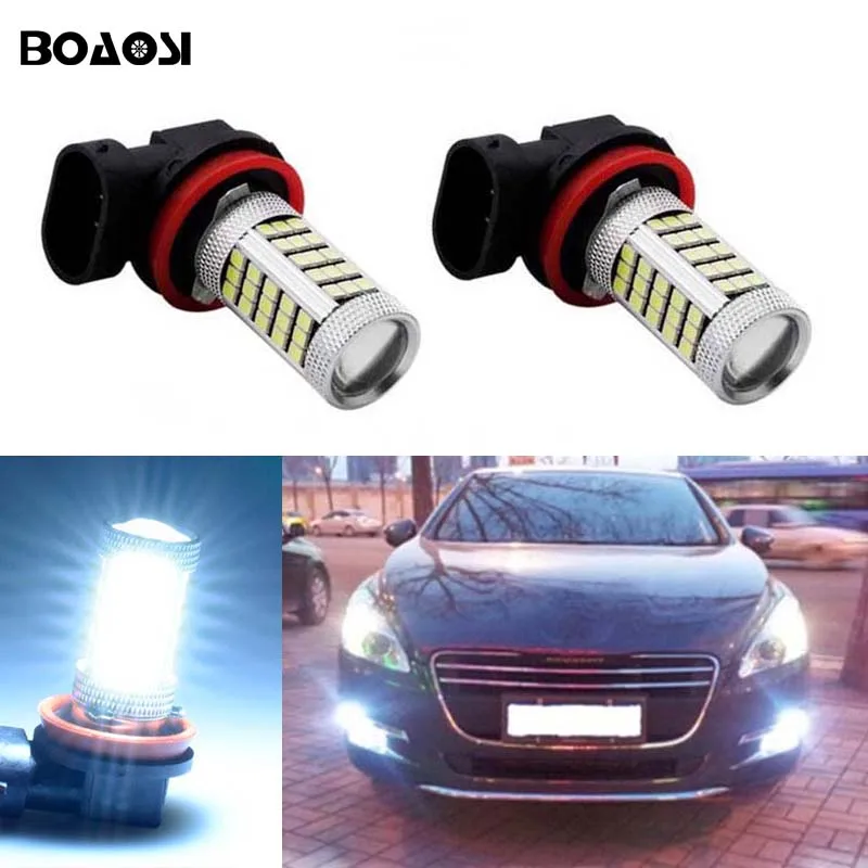 BOAOSI 2x Led H8 H11 Car Fog Driving Lamp Light Bulb For Peugeot 407