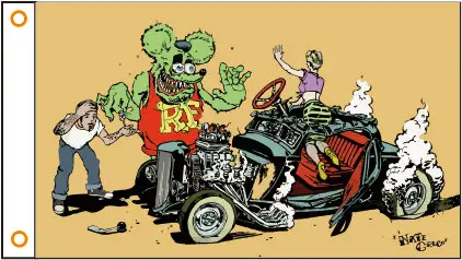 

Car flag Rat Fink bander 3x5ft 100D poliester car bandera 012