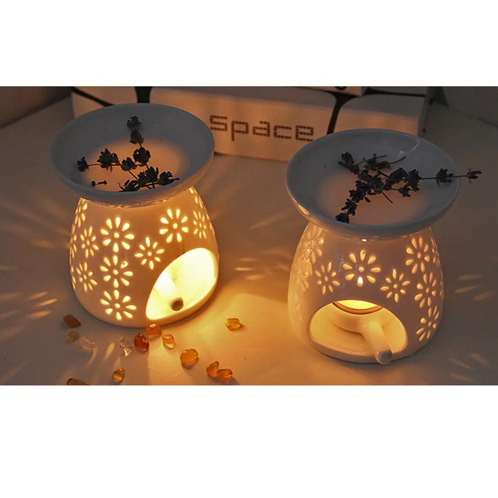 Mini Ceramic Aroma Essential Oil Lamp Hollowing Candle Furnace Essential Oil Furnace Incense Burners Home Furnishing Decoration07