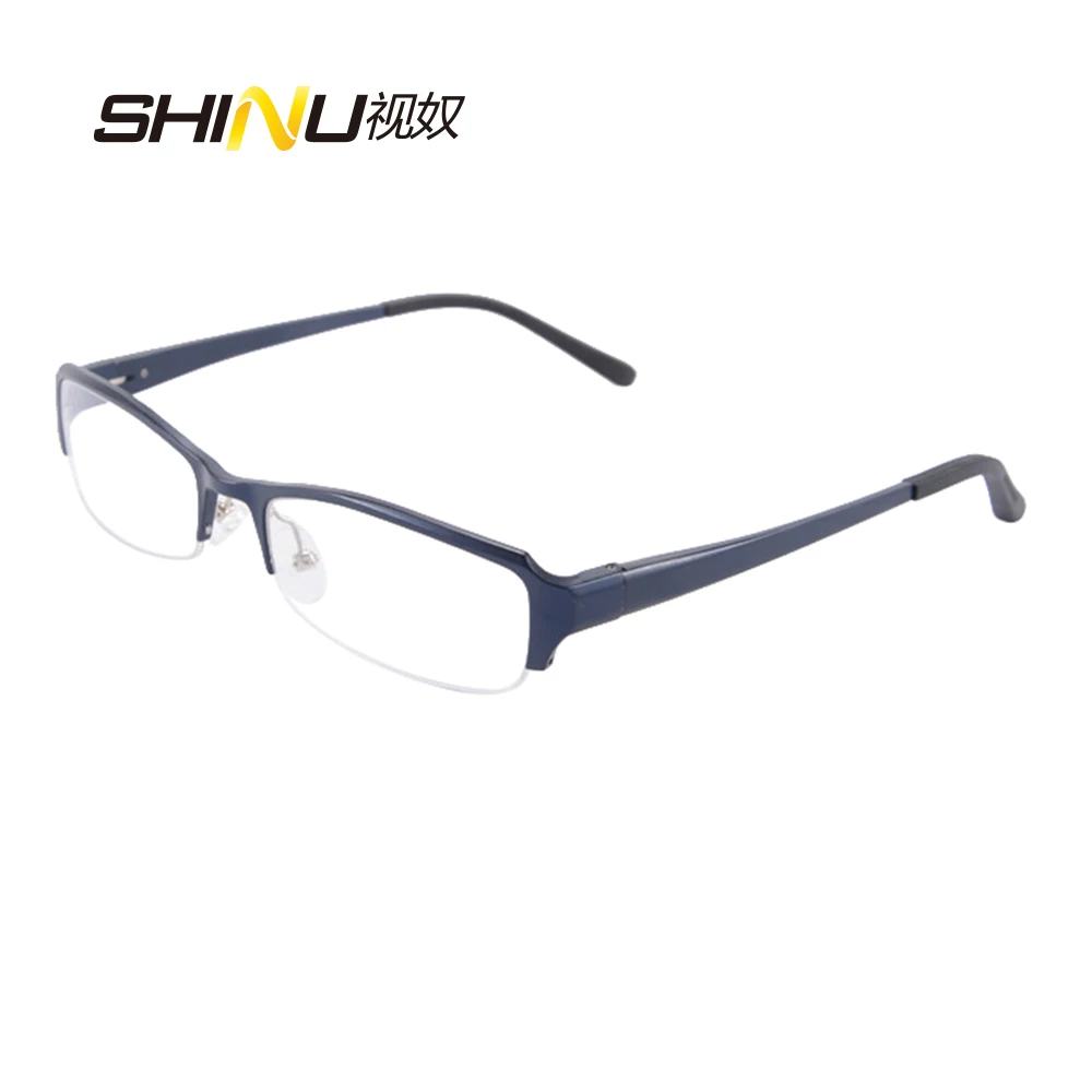 

High Quality 1.61 CR39 Resin Blue Light Blocking Reading Glasses Semiless Metal Frame Presbyopic Eyeglasses Computer Goggle 1058