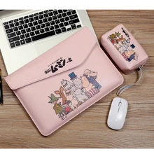 Водонепроницаемые гладкие Мультяшные Сумки из искусственной кожи для ноутбука Macbook Air 13 Сумка Pro 14 15 чехол для сенсорной панели ультратонкий женский чехол