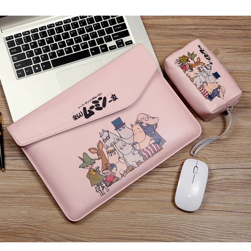 

New Waterproof Smooth Cartoon PU Leather Sleeve Laptop Bags For Macbook Air 13 bag Pro 11 12 14 Case Ultra Slim Women Gir Cover