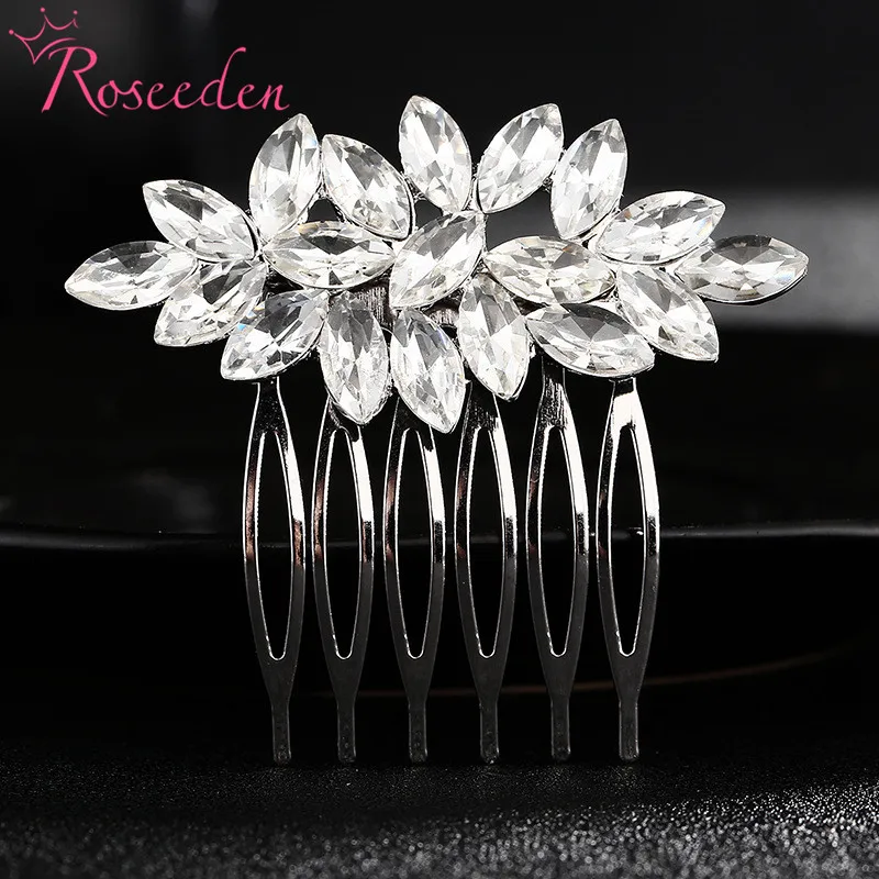 

Fashion European Design Bridal Hair Combs Leaf Crystal Wedding Hair Accessories For Women Luxury Rhinestone Hairpin RE3388