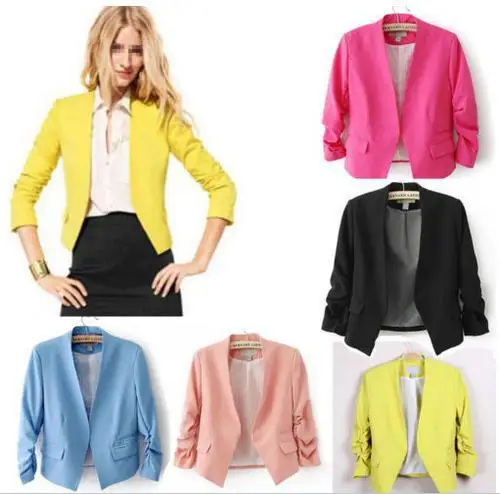 Blazer mujeres Candy color blazer femenino chaqueta mujer