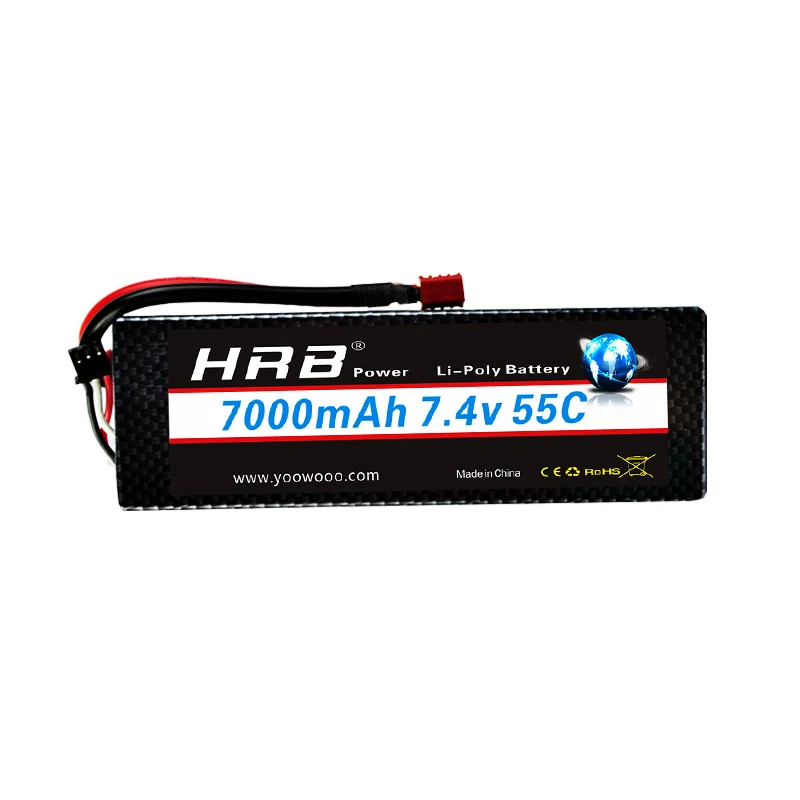 HRB 2S 7,4 V RC Lipo аккумулятор 3000mah 3300mah 4200mah 6000mAh 7000mah 8000mah 100C Жесткий Чехол для Traxxas 1/10 Scx10 автомобилей лодки