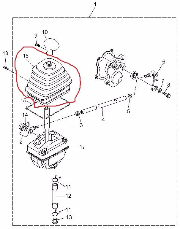 HS500 ATV gearshift dust proof cover