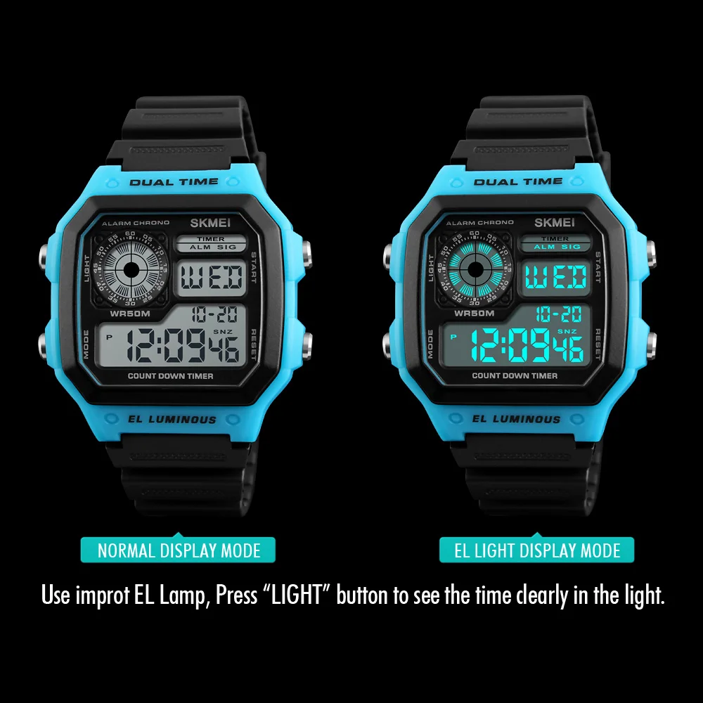 SKMEI светодиодный цифровой часы для мужчин водонепроницаемый Будильник хронограф мужские s часы Лидирующий бренд Роскошные спортивные часы для мужчин наручные часы