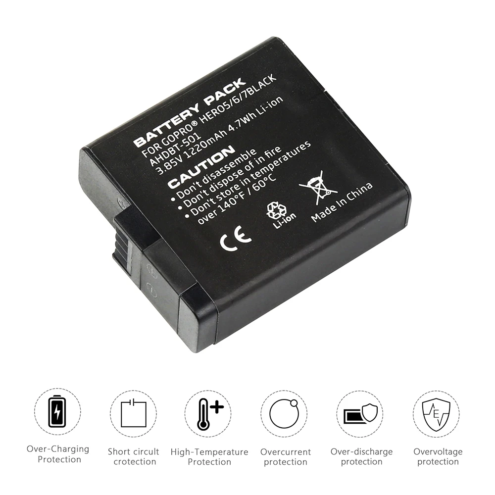 Skup SHOOT podwójny port ładowarka z 2 szt. 1220mAh bateria do GoPro Hero 8 7 6 5 czarna kamera do GoPro 8 7 6 5 zmiana akcesoriów