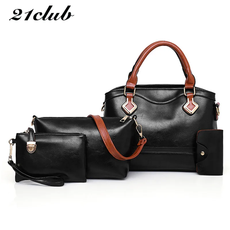 

21club brand 2018 new ladies medium large capacity composite bag vintage fashion thread totes women crossbody shoulder handbags