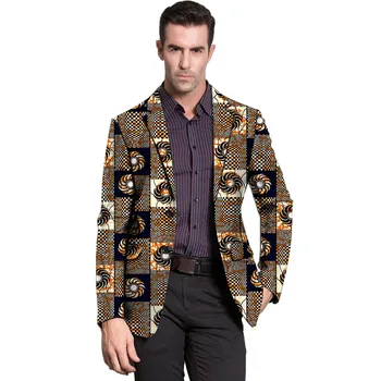 

Men blazer dashiki print suit jacket customized for African party/wedding Ankara coat slim fit formal man's outfit