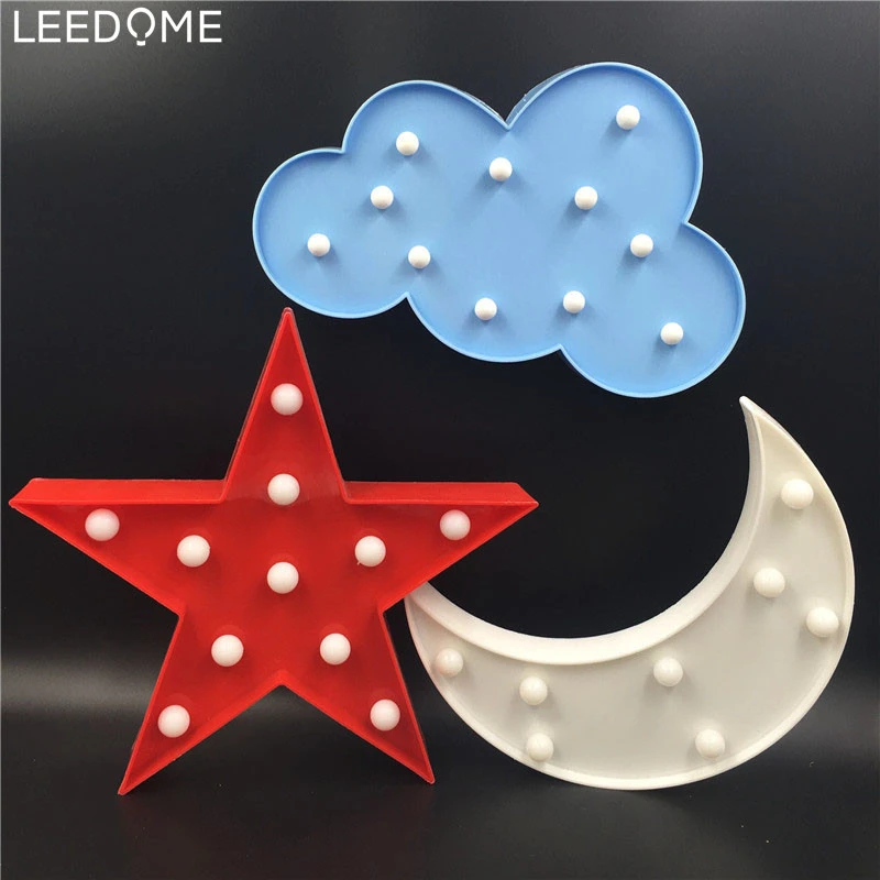 Leedome Led Chapiteau Veilleuse Lune Nuage Etoile 3d Batterie Lampe Nouveaute Luminaria Bebe Enfants Chambre Decoration Maison Eclairage Aliexpress