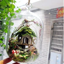 Pakitoy DIY стеклянный шар Кукольный дом Миниатюрная модель здание деревянный Мини ручной работы кукольный домик подарок на день рождения-миниатюрный джунгли мечта