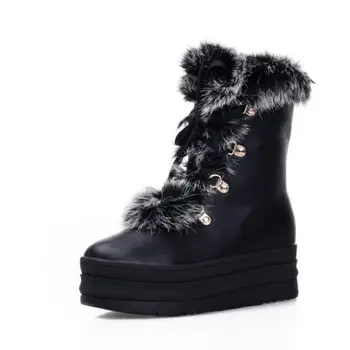 

Hot Women Snow Boots 100% Fur integrated Classic leather Double fox fur Waterproof Genuine Leather Winter ladies girl Shoes