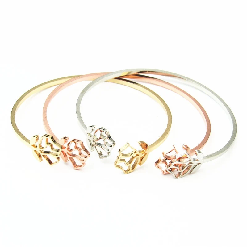 

TB10 Real 925 Sterling Silver Star Heart Bracelets & Bangles for Women Jewelry Two Layer Chain Link Bracelet