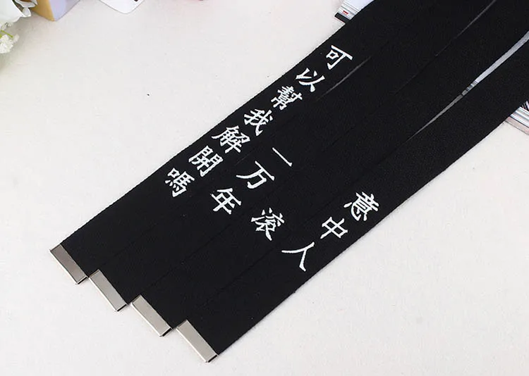 Новинка Harajuku китайская буква печать дизайн нейлоновые пояса для мужчин и женщин кольцо Кнопка Холст Женский пояс Cinturon mujer femme