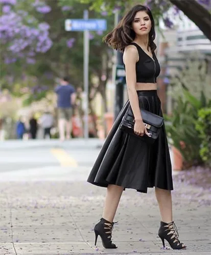 Perseus for meget atlet Customize Women Black Faux Leather Pleated Skirt Plus Size XXS-9XL Long  Flare Skirts for Woman Casual High Waist Saias Longa - AliExpress