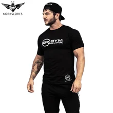 New Men’s gyms t-shirt fitness Bodybuilding workout Short sleeve shirts male Fashion trend casual printing tees tops clothes