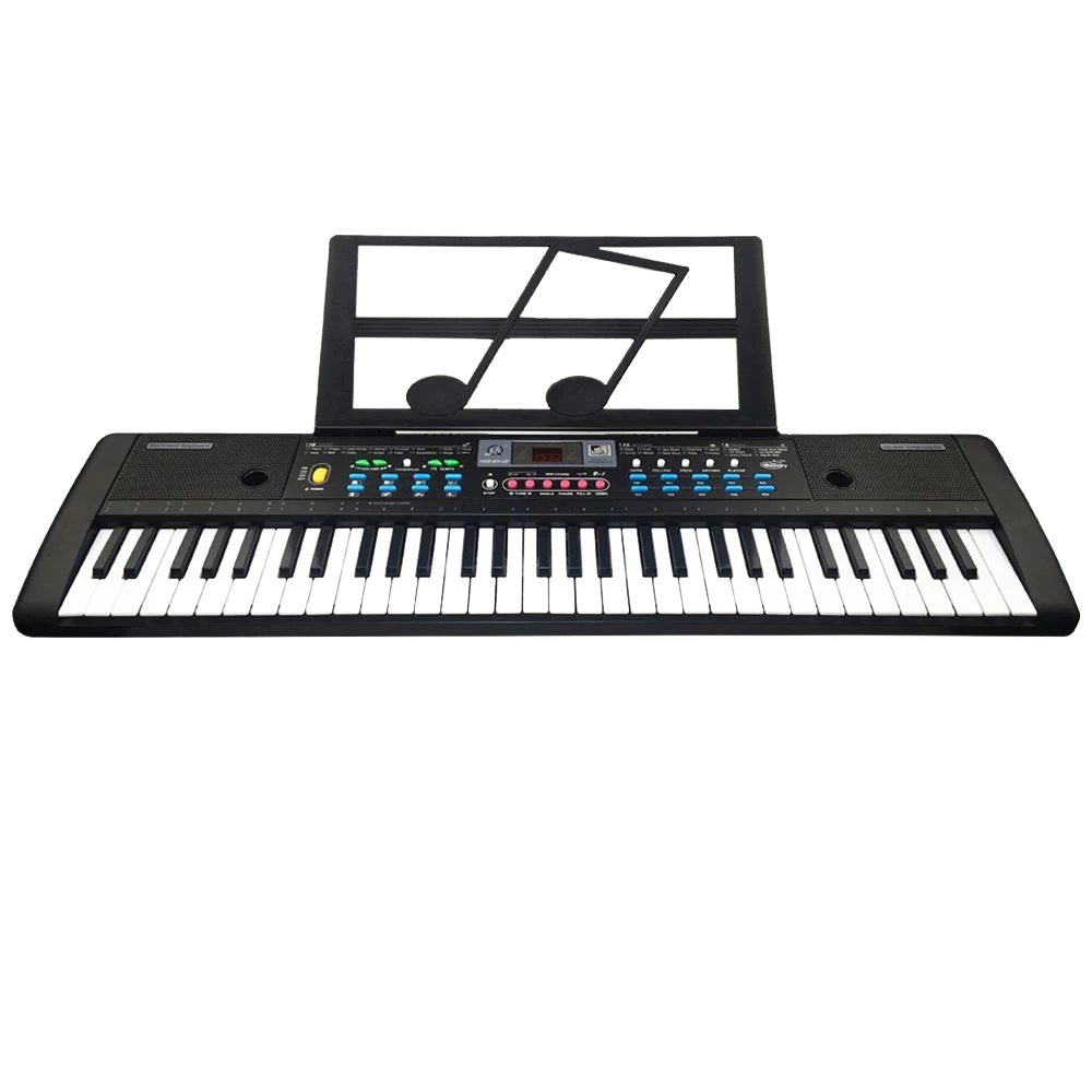 61 клавишная цифровая электронная клавиатура и микрофон электрическая светодиодная музыка - Цвет: US Plug